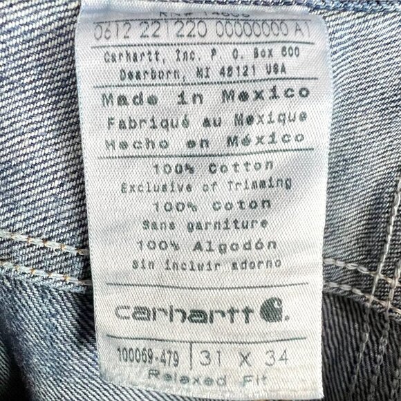 Carhartt Relaxed Fit Carpenter Straight Leg Jeans 31X34 Cotton Durable Workwear - Picture 7 of 9